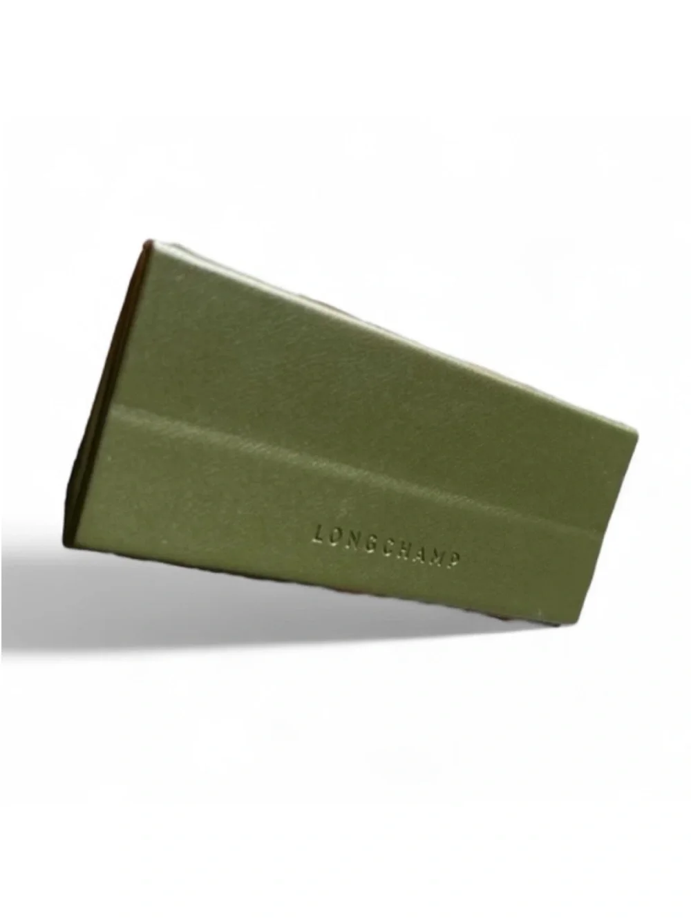 Longchamp Semi-Hard Shell Folding Eyeglasses Case Olive Green